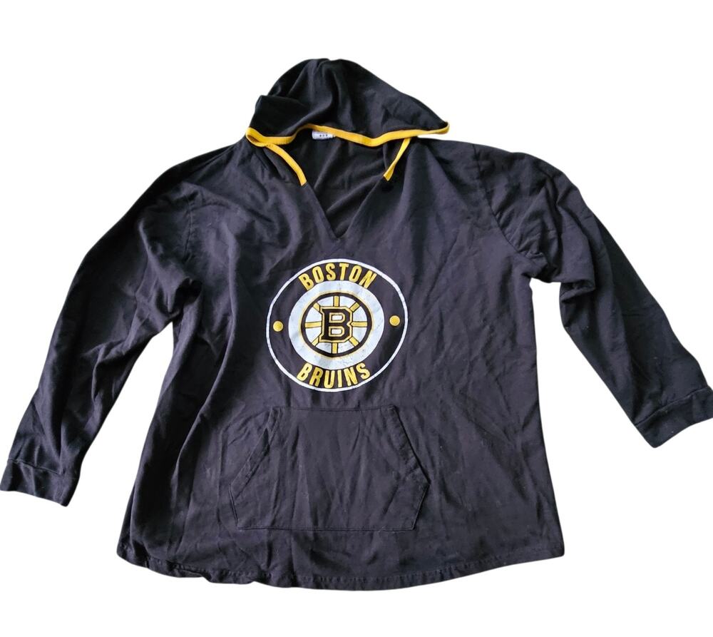 Calhoun Boston Bruins Ladies Official Team Logo Cotton V-Neck Hoodie Sz XXL